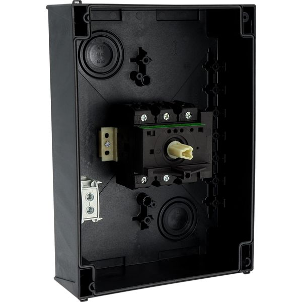 Main switch, P3, 100 A, surface mounting, 3 pole, 1 N/O, 1 N/C, STOP function, With black rotary handle and locking ring, Lockable in the 0 (Off) posi image 63