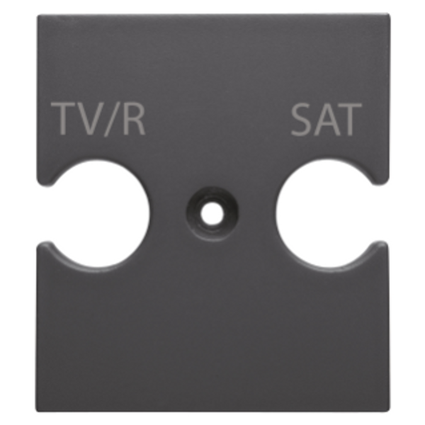 UNIVERSAL SUPPORT - COMBINED SOCKET OUTLET TV/R-SAT - SATIN BLACK - CHORUSMART image 1