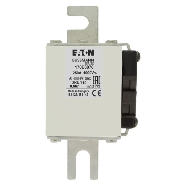 Fuse-link, high speed, 250 A, AC 1000 V, DIN 2, aR, DIN, with indicator image 7