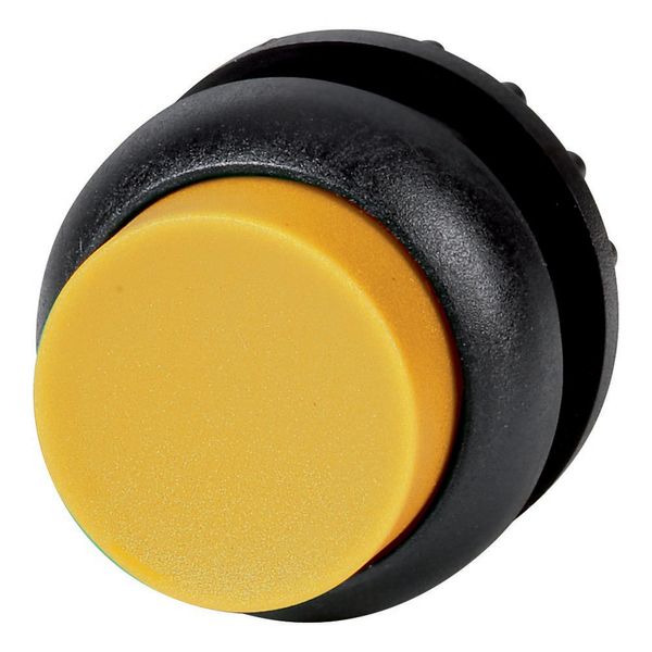 Illuminated pushbutton actuator, RMQ-Titan, Extended, maintained, yellow, Blank, Bezel: black image 2