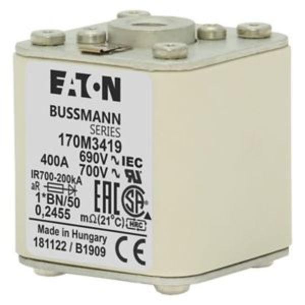 Fuse-link, high speed, 80 A, AC 1250 V, compact size 1, 45 x 59 x 81 mm, aR, IEC, UL, single indicator image 2