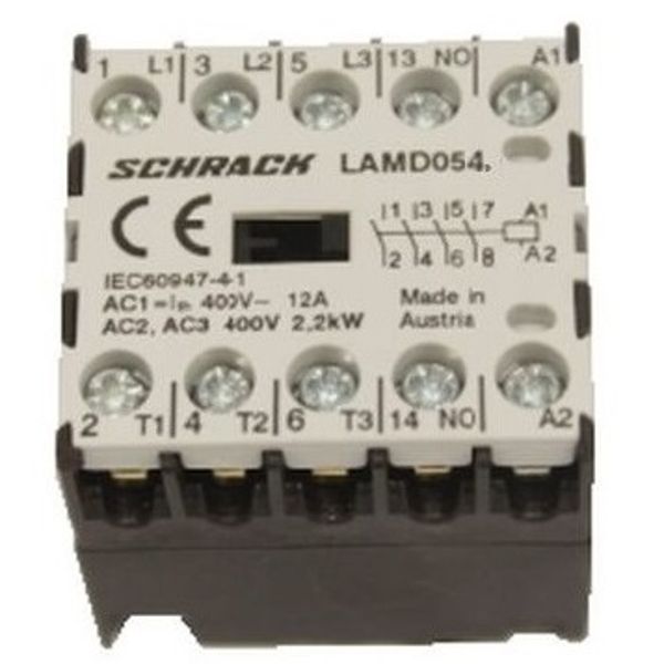 Micro Contactor 4NO, 2,2kW, 5A, 400VAC image 1