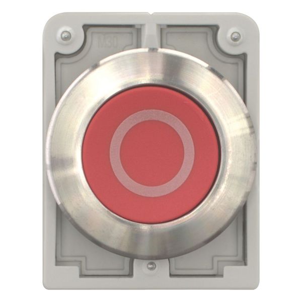 Pushbutton, RMQ-Titan, flat, momentary, red, inscribed, Front ring stainless steel image 4