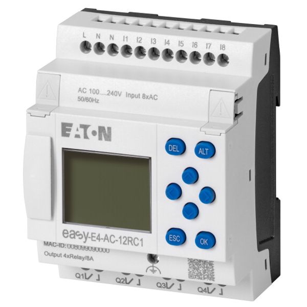 Control relays easyE4 with display (expandable, Ethernet), 100 - 240 V AC, 110 - 220 V DC (cULus: 100 - 110 V DC), Inputs Digital: 8, screw terminal image 3
