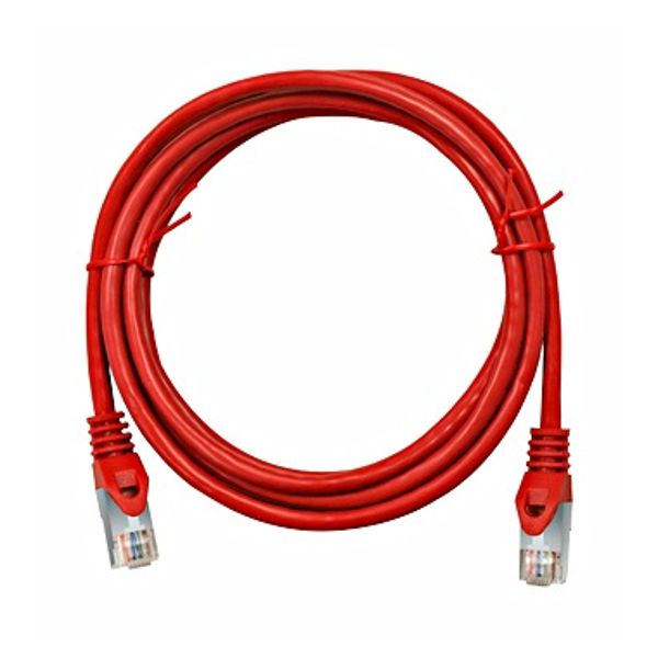 Patchcord RJ45 shielded Cat.6a 10GB, LS0H, red,  5.0m image 1