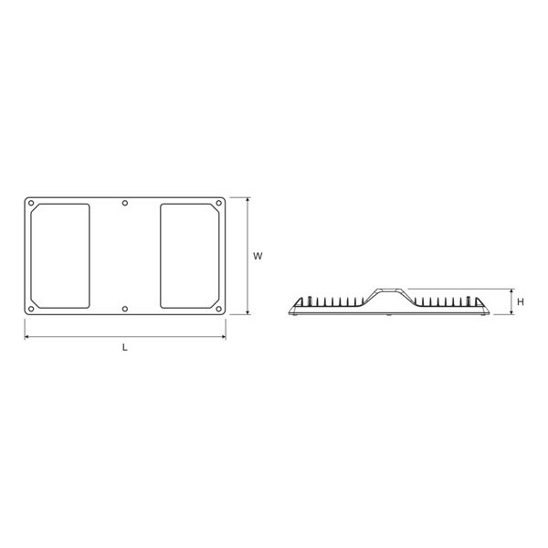 Arktur Square LED 105W 12400lm/840 ECG IP66 55ø gray image 2