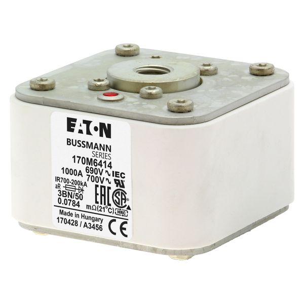 Fuse-link, high speed, 1000 A, AC 690 V, size 3, aR, IEC, UL, single indicator image 12