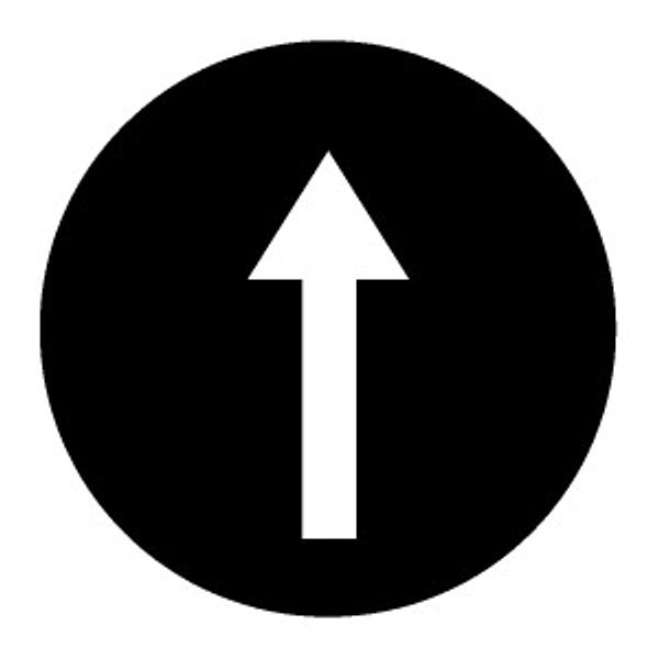 Button plate, raised black, arrow symbol image 1