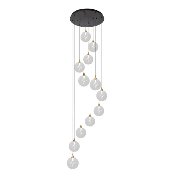 Lucide GISELA - Hanging lamp - Ø 61 cm - LED Dimming. - 12x3.6W 2700K - Transparent image 1