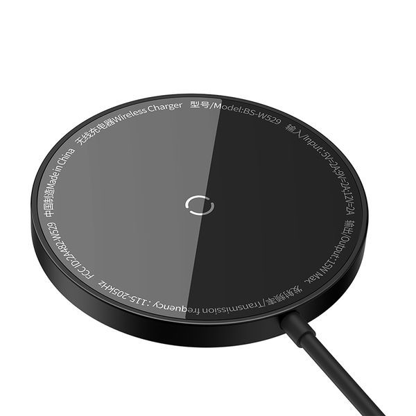 Wireless Magnetic Qi Charger 15W with USB-C 1.2m Cable, Black image 1