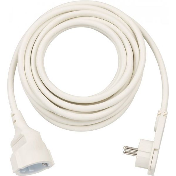 Short Extension Cable With Angled Flat Plug 5m H05VV-F3G1.5 white image 1