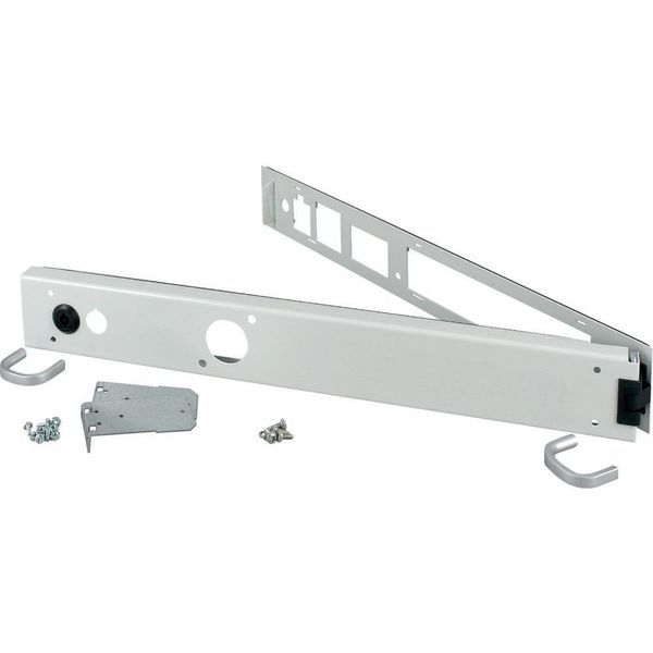 Opening metal front plate for XW drawer, closed, IP55, H=75mm, grey image 3