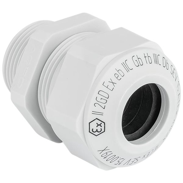 Cable gland Progress synth. GFK M32x1.5 grey RAL 7035 Ex e II cable Ø20.0-21.0mm image 1