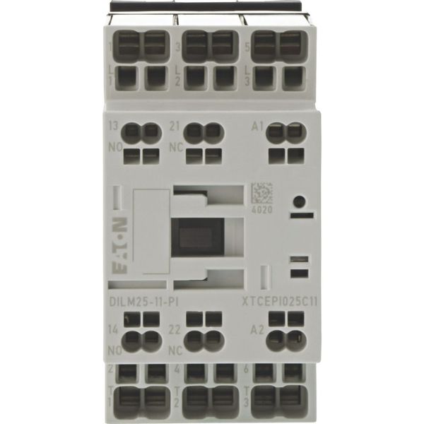 Contactor, 3 pole, 380 V 400 V 11 kW, 1 N/O, 1 NC, 110 V 50 Hz, 120 V 60 Hz, AC operation, Push in terminals image 5
