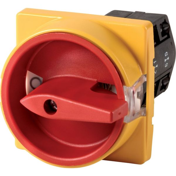 Control circuit switches, TM, 10 A, flush mounting, Contacts: 4, Emergency switching off function, With red rotary handle and yellow locking ring, Loc image 3