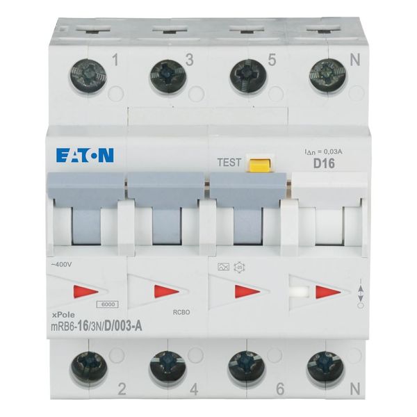 RCD/MCB combination, 16 A, 30 mA, MCB trip characteristic: D, 3p+N, RCD trip characteristic: A image 8