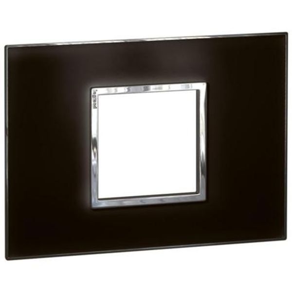 Arteor™ - Plate - Italian / US standard - square - 2 modules - Mirror Black image 1