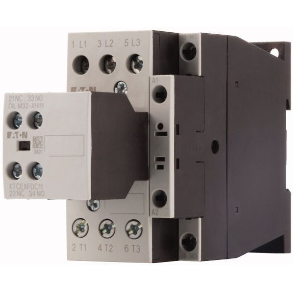 Contactor, 380 V 400 V 7.5 kW, 2 N/O, 1 NC, RDC 24: 24 - 27 V DC, DC operation, Screw terminals image 3