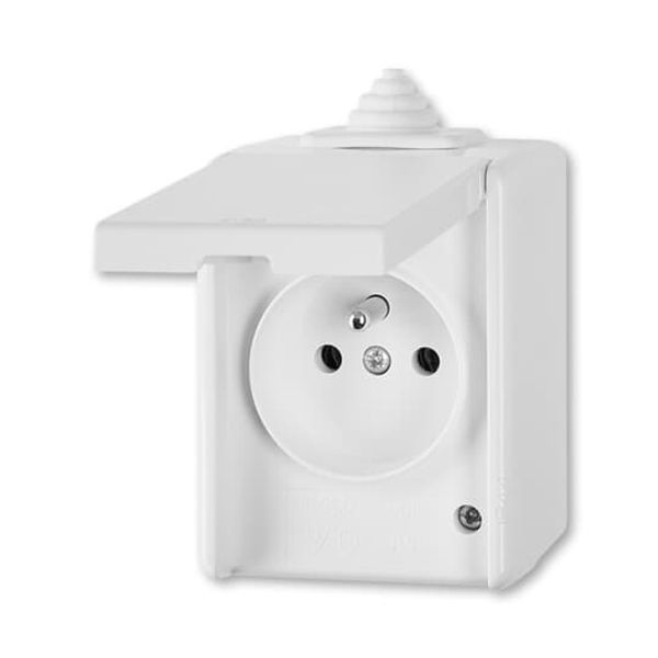 5598-2929B Socket outlet with earthing pin, with hinged lid, with surge protection image 4
