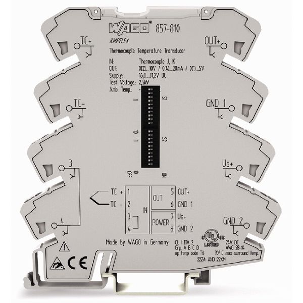857-810 Temperature signal conditioner for thermocouples; Current and voltage output signal; Configuration via DIP switch image 3