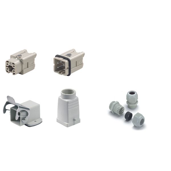 Industrial connectors (set), Series: HA, Screw connection, Size: 1, Nu image 1