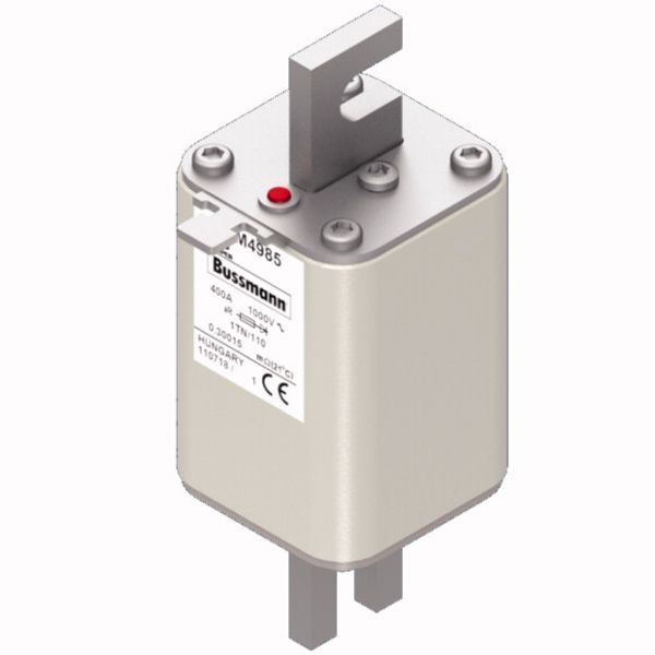 Fuse-link, high speed, 400 A, AC 1000 V, DIN 1, 51 x 69 x 138 mm, aR, DIN, IEC, type T indicator image 2