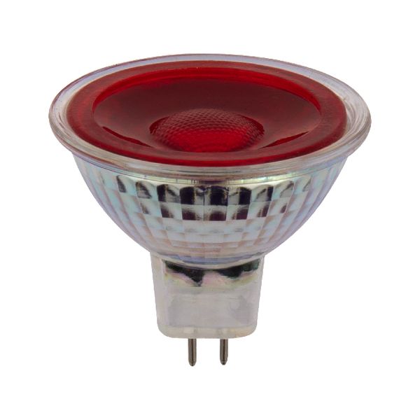 LED GU5.3 MR16 Glass 50x47.5 12V 5W 38° AC/DC Red Non-Dim image 1