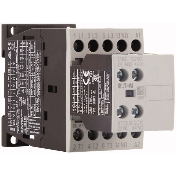 Contactor, 380 V 400 V 3 kW, 2 N/O, 1 NC, 24 V DC, DC operation, Screw terminals image 4