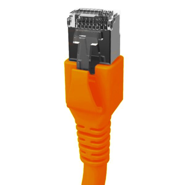 Patchcord RJ45 shielded Cat.6a 10GB, LS0H, orange,   0.5m image 1