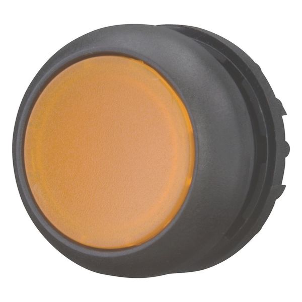 Illuminated pushbutton actuator, RMQ-Titan, Flush, maintained, orange, Blank, Bezel: black image 1