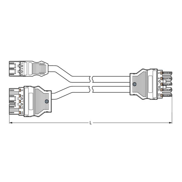 pre-assembled Y-cable B2ca 2 x plug/socket black/blue image 5