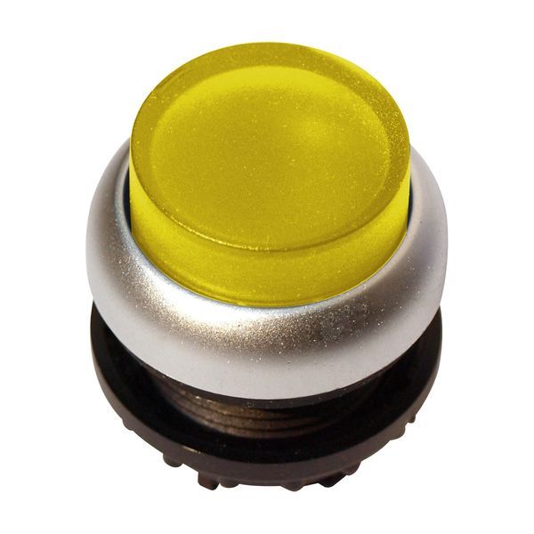 Illuminated Push-button, extended, spring-return, yellow image 1