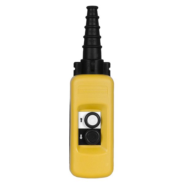 Harmony XAC, Pendant control station, plastic, yellow, 2 push buttons with 1 NO image 1