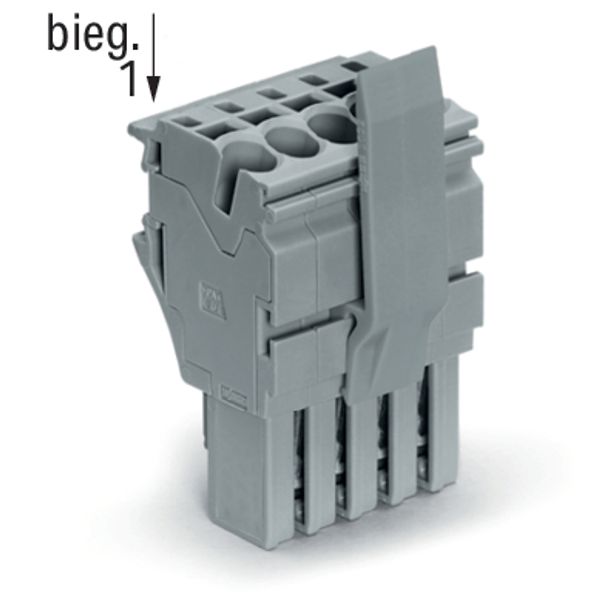 1-conductor female connector Push-in CAGE CLAMP® 4 mm² gray image 2