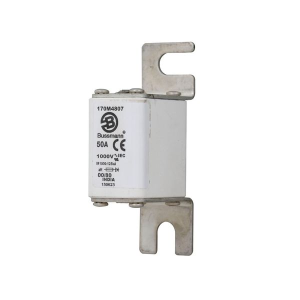 Fuse-link, high speed, 50 A, AC 1000 V, size 00, 30 x 47 x 98 mm, aR, DIN, IEC, single indicator image 22