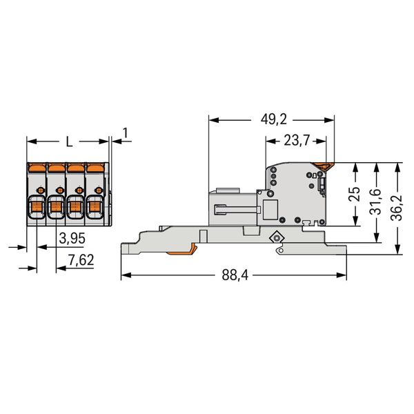 831-1206/306-000 1-conductor male connector; lever; Push-in CAGE CLAMP® image 2