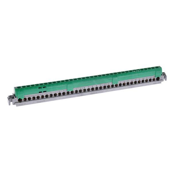 IP 2X terminal block - earth (green) - 2 x 6 to 25² - 33 x 1.5 to 16² -L. 276 mm image 2