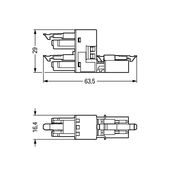 h-distribution connector 3-pole Cod. A black image 3