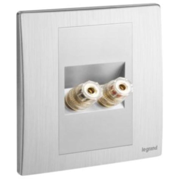 Mallia Senses 1 gang single loudspeaker socket outlet - Brushed Aluminium image 1