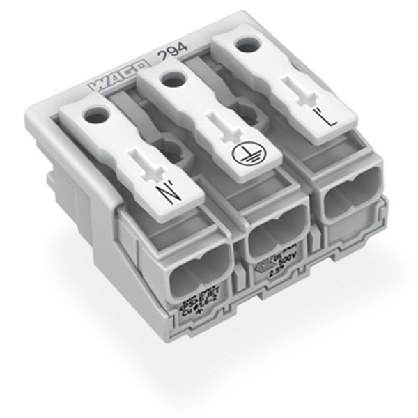 Lighting connector push-button, external without ground contact white image 2