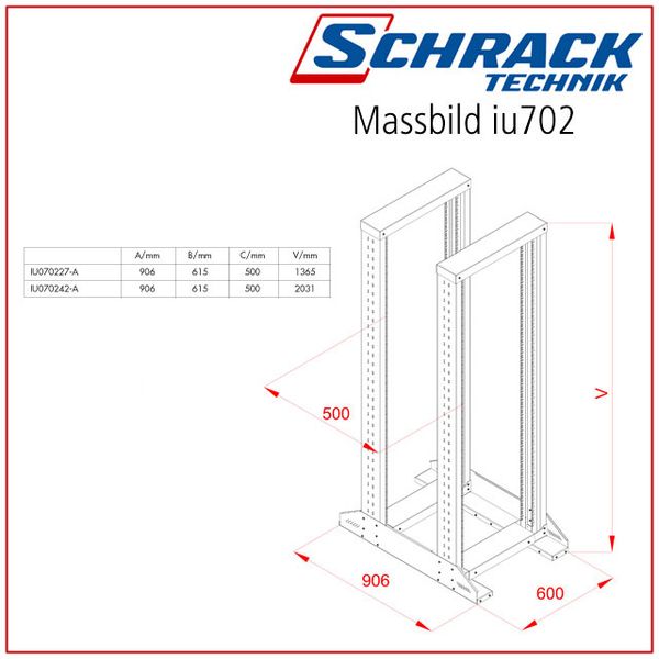 Network Systemrack double-sectioned, W600xH1340xD700,19",27U image 8