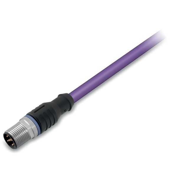 PROFIBUS cable M12B plug straight 5-pole violet image 3