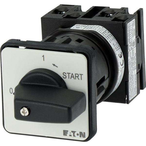 ON-OFF button, T0, 20 A, center mounting, 2 contact unit(s), Contacts: 4, Spring-return in START position, 90 °, maintained, With 0 (Off) position, Wi image 20