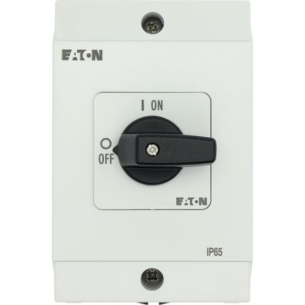 On-Off switch, T0, 20 A, surface mounting, 2 contact unit(s), 3 pole, with black thumb grip and front plate image 53