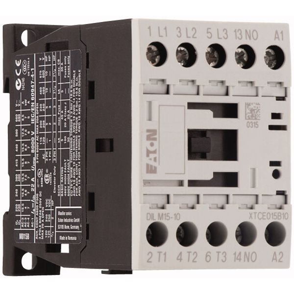 Contactor, 3 pole, 380 V 400 V 7.5 kW, 1 N/O, 230 V 50 Hz, 240 V 60 Hz, AC operation, Screw terminals image 4