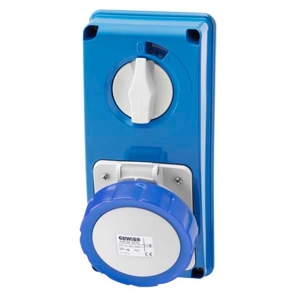 VERTICAL FIXED INTERLOCKED SOCKET OUTLET - WITHOUT BOTTOM - WITHOUT FUSE-HOLDER BASE - 2P+E 16A 200-250V - 50/60HZ 6H - IP67 image 2