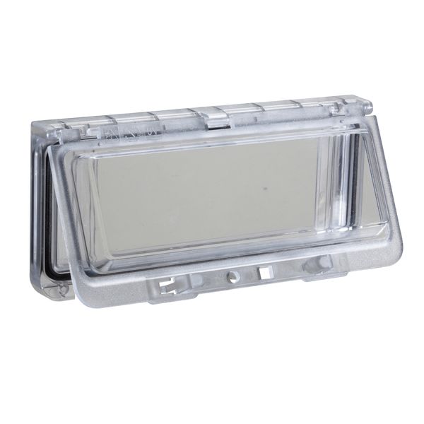 Plastic window with hinged transparent cover, L78xW95xD25mm. image 3