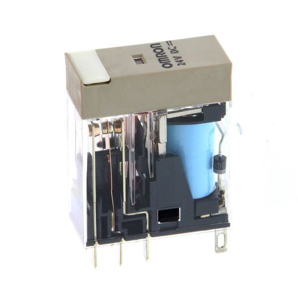 Relay, plug-in, 8-pin, DPDT, 5 A, mech indicators, coil suppressor, la image 3