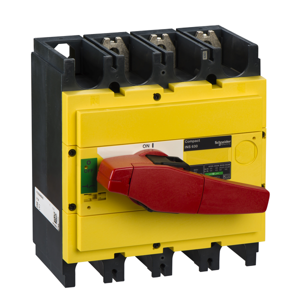 switch disconnector, Compact INS630 , 630 A, with red rotary handle and yellow front, 3 poles image 4