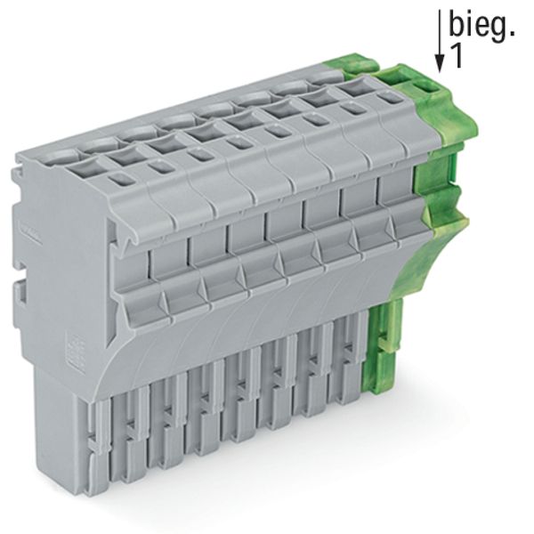 1-conductor female connector Push-in CAGE CLAMP® 4 mm² gray, green-yel image 2